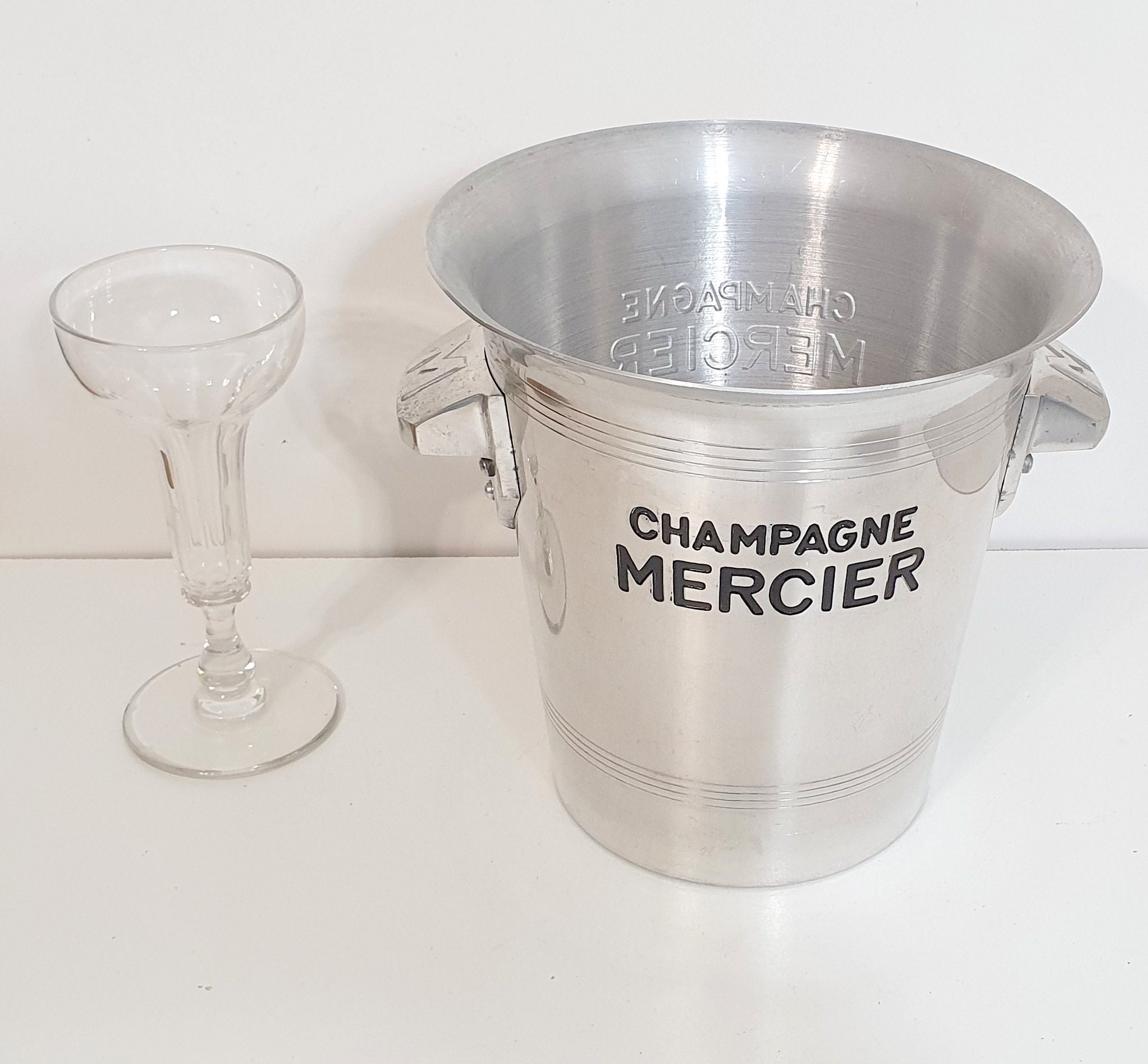 Seau à Champagne Millésimé Mercier Metal Refroidisseur de Bouteille Publicitaire