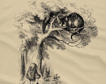 Cheshire Cat Shirt - Alice in Wonderland T-Shirt - Men's Graphic Tee - Cat Shirt - John Tenniel Illustration - Vintage Art