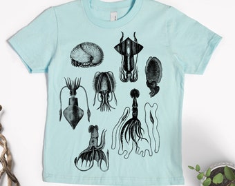 Squid Shirt - Kids' T-shirt - Children's Gift - Screen Printed Squids - Children's Animal Shirt