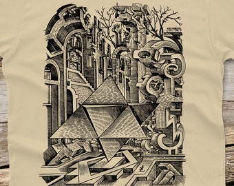 Surreal Unisex Shirt - Surrealismus Tshirt - Grafisches T-Shirt - Einzigartiges Geschenk für Männer Tshirt - Künstlerisches Geschenk - Vintage Print