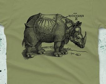 Animal Unisex T-shirt - Rhinoceros Shirt - Albrecht Durer Tshirt - Rhino graphic tee - Men's Shirt - Women's Shirt -