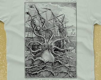 Chemise Octopus - T-shirt Unisex Octopus - Tshirt Kraken - Tee-shirt Pirate Graphic - Hommes - Tee graphique homme Octopus Art