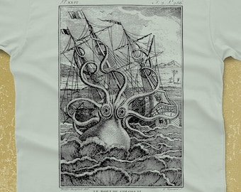 Octopus Shirt - Unisex Octopus T-shirt - Kraken Tshirt - Pirate Graphic tee - Men's - Men's Graphic Tee Octopus Art