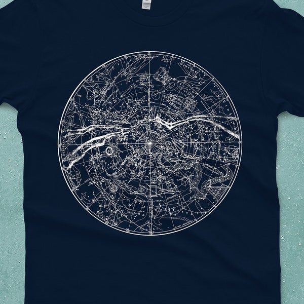 Constellation Shirt - Unisex - Astronomy Tshirt - Men's and Women's T-shirt - Graphic Tee - Astrology Art - Star Shirt - Vintage - Dark