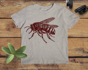 Kids' Bee Shirt - Bumblebee Shirt - Kids' Bug Tshirt - Children's Clothing - Insect Screen Printed Shirt