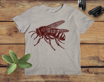 Kids' Bee Shirt - Bumblebee Shirt - Kids' Bug Tshirt - Children's Clothing - Insect Screen Printed Shirt