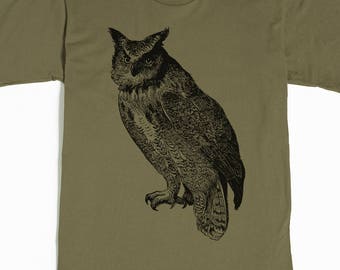 Men's Owl Shirt -Bird T-shirt - Graphic Tee - Animal Shirt