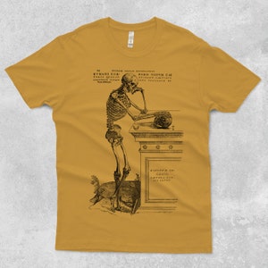 Black & white Skeleton pondering T-shirt - vintage.