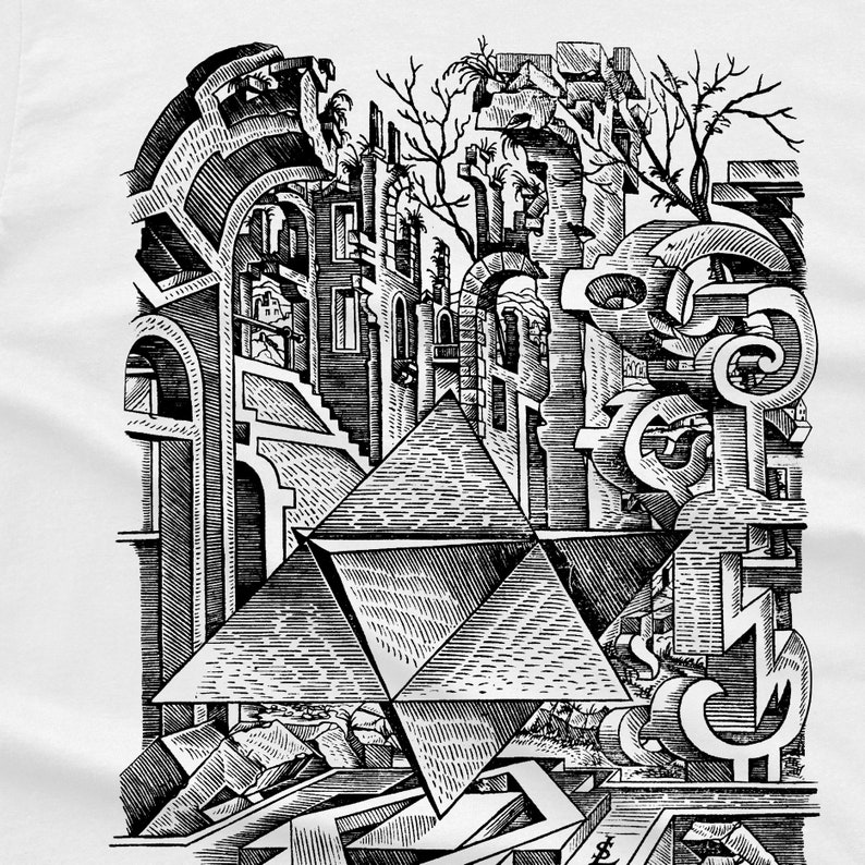 Surreal Art in Twisted Scene - Black and White.