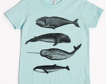 Whale Shirt - Kids' T-shirt - Children's Gift - Screen Printed Whales