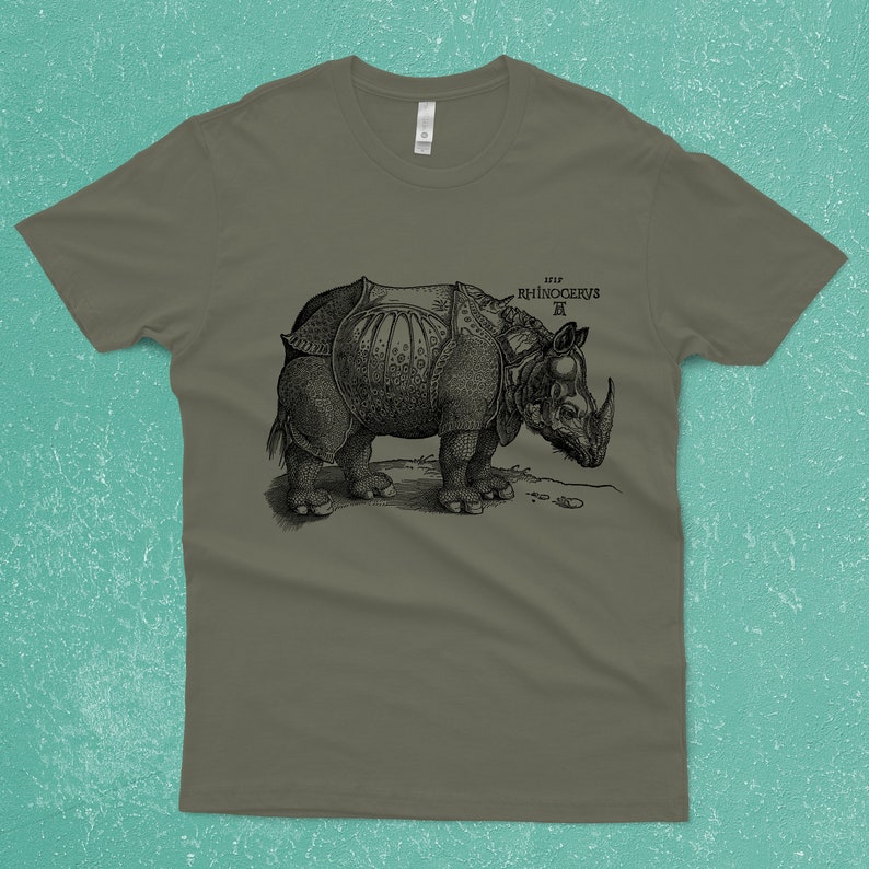 Albrecht Durer woodcut drawing of a rhino