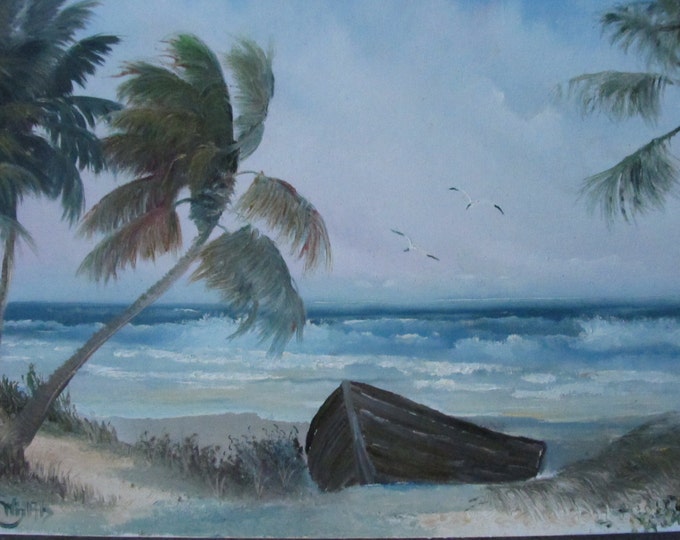 Oil Painting Florida Landscape Art Tropical Painting Palm Tree Etsy