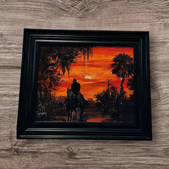 Oscar Whirls Florida Art 8x10 Acrylic canvas Back Country Painting Framed