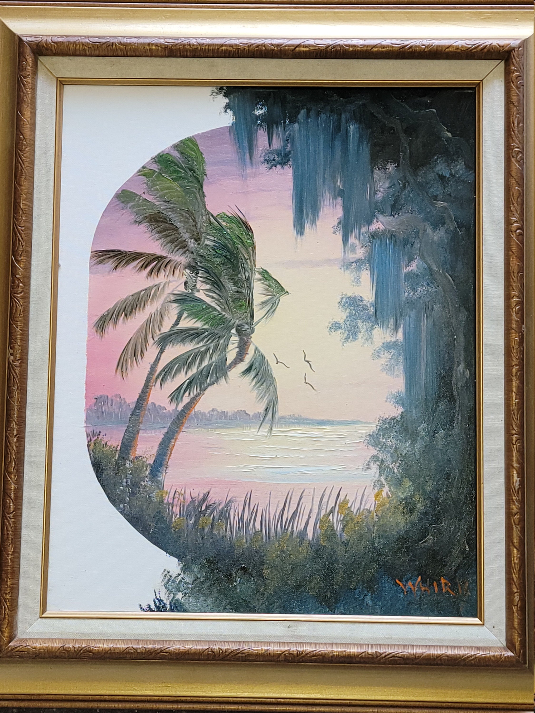 Original Oil Painting Florida Landscape Art Framed Sunset Etsy