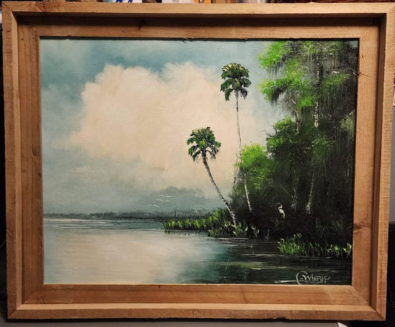 Oscar Whirls *SUMMER SALE*  Florida Art 16x20 oil on canvas somber summer barnwood