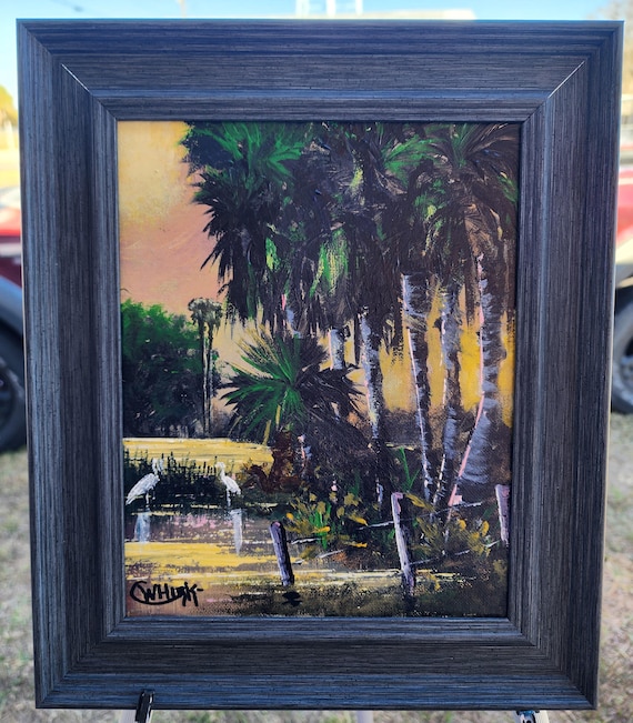 Oscar Whirls Florida Art 8x10 Acrylic on canvas Okeechobee Painting Framed