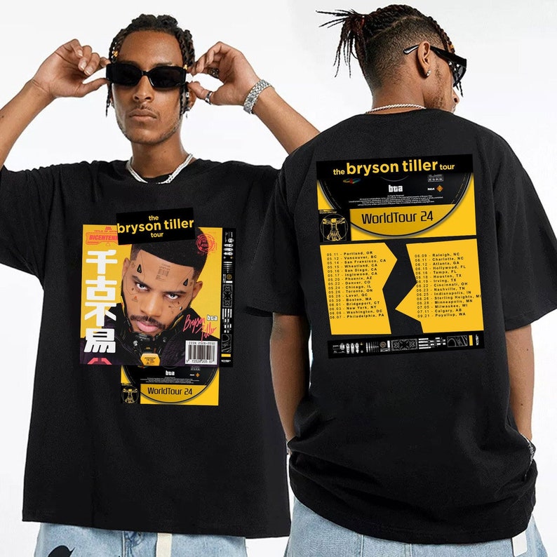 The Bryson Tiller 2024 Tour 2 Sides Shirt, Bryson Tiller 2024 Concert