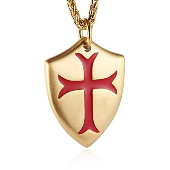 Templar Cross Joshua 1:9 Shield Stainless Steel M… - image 6