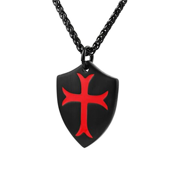 Templar Cross Joshua 1:9 Shield Stainless Steel M… - image 3