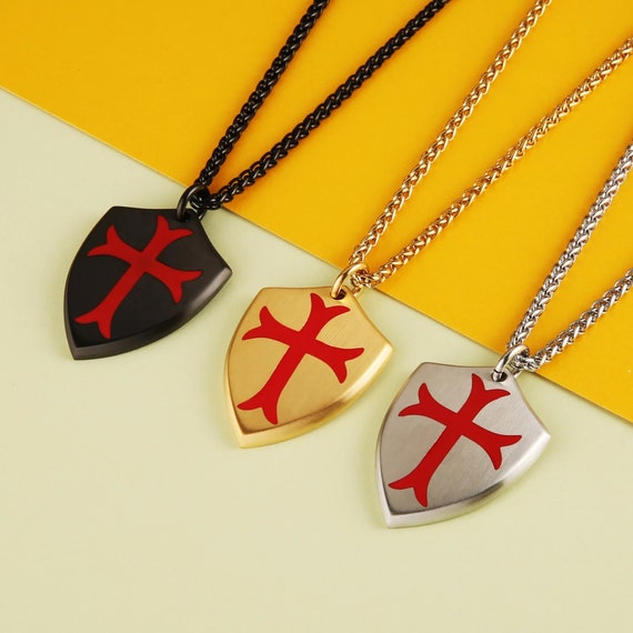 Templar Cross Joshua 1:9 Shield Stainless Steel M… - image 7
