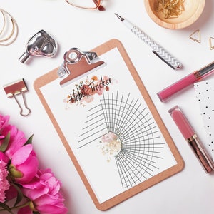 floral 30 day habit tracker printable