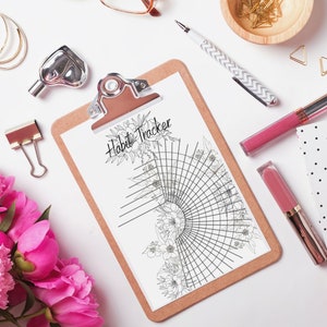 30 day habit tracker blank florals printable