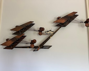 Curtis Jere Airplanes wall hanging sculpture