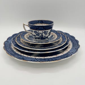 Booths Real Old Willow Tea Set 5-Piece Vintage