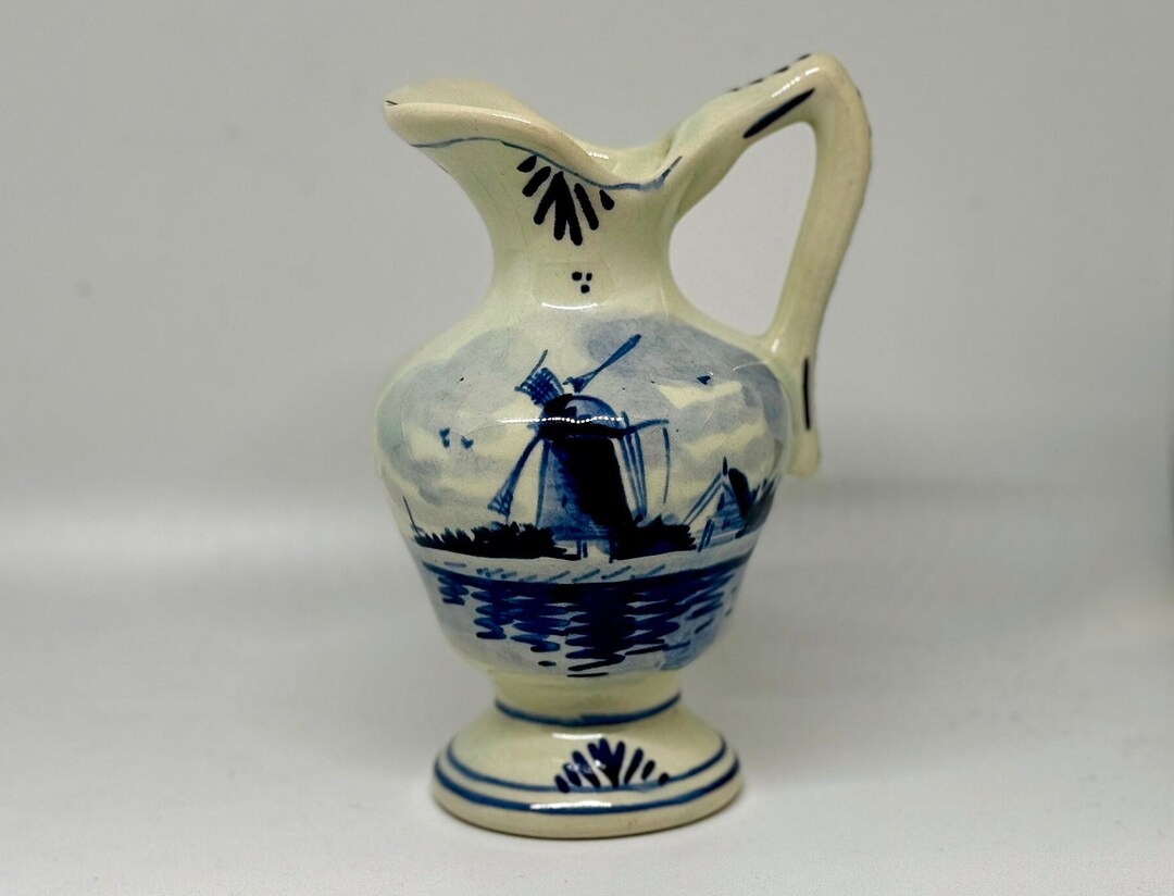 Delft Blue Mini Creamer Pitcher W/ Windmills - Etsy