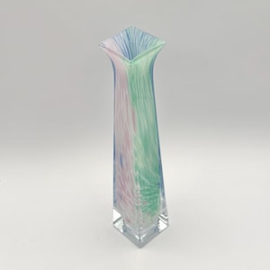 Murano Art Glass Pastel Blue Green Vase