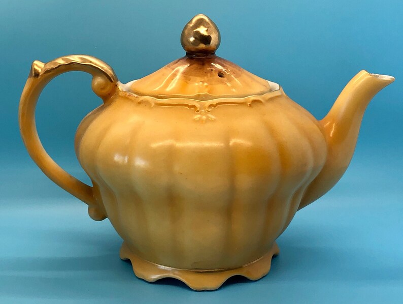 Musical Teapot Fluted Hand Painted Fruit Pattern tea for Etsy