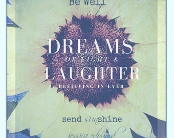 Little Book of Inspiration, "Be Well. Dreams of Light & Laughter." Send Sunshine, Inspirational Quotes, Empowering Words of Encouragement