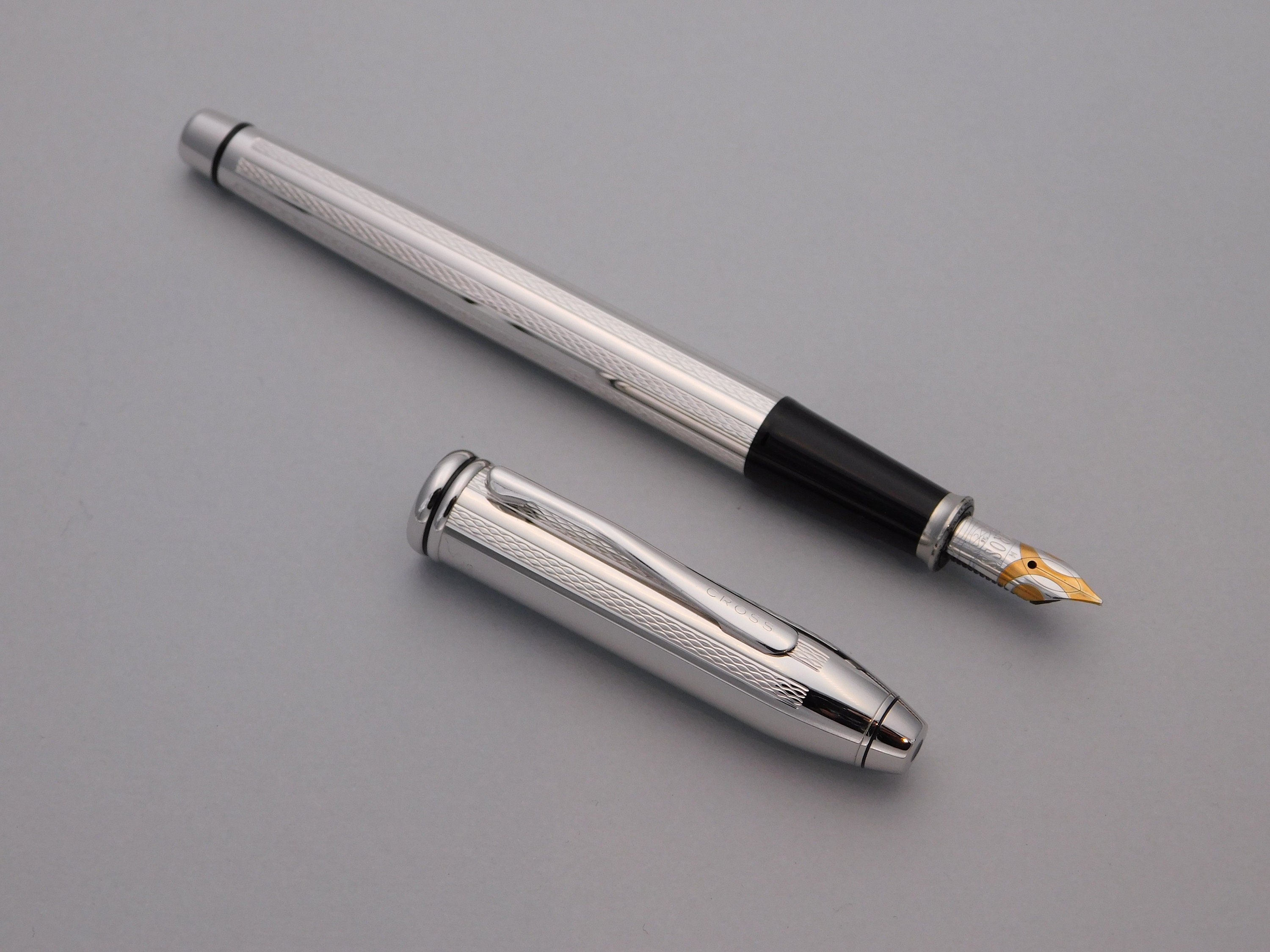 筆記具 Vintage CROSS Cross Fountain Pen Vintage Cross Townsend Palladium Finish Fountain Pen - Etsy