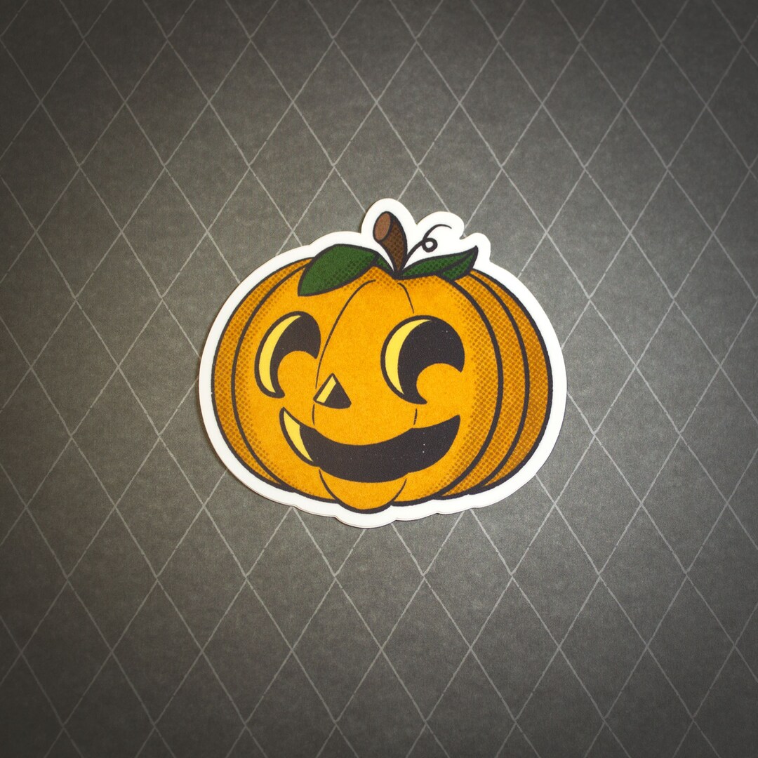 Jack-o'-lantern Waterproof Vinyl Sticker – Spooky Halloween Decor - Etsy