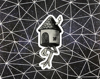 Baba Yaga&#39;s Hut Vinyl Sticker