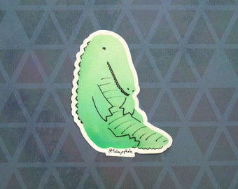 Aquarel Krokodil Vinyl Sticker