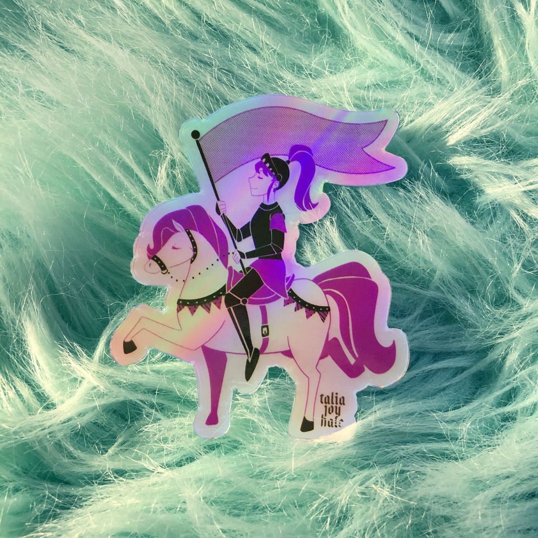 Holographic Knight Girl Vinyl Sticker - Etsy