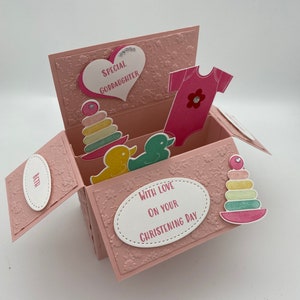 Carte pop up 3D, faire-part de naissance, félicitations d'une petite fille, baptême, baptême, nouveau-né, naissance, anniversaire