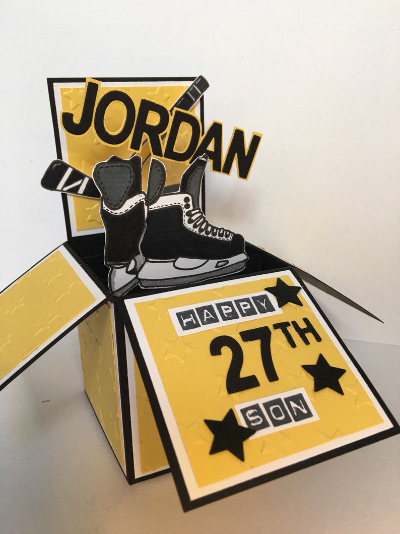 Pop up Ice Hockey Fan Birthday Card Etsy Canada