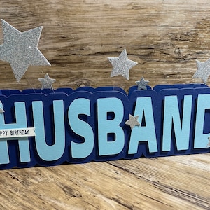 Carte d'anniversaire MARI, carte pop-up dans une boîte, carte 3D, étoiles, Saint-Valentin, Saint-Valentin, conjoint, cadeau pour lui