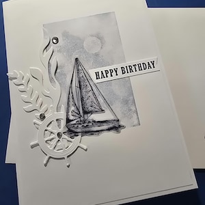 carte d'anniversaire, marin, voile, bateau, yacht, nautique, pour lui, pour elle, voilier
