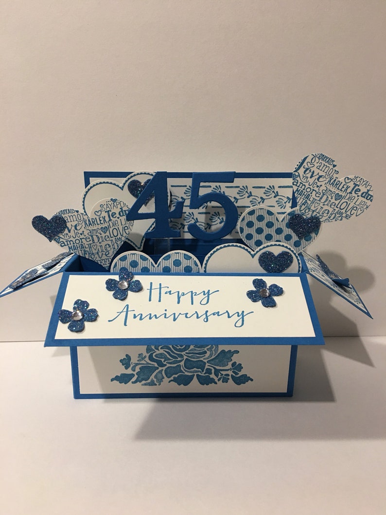 Sapphire Wedding Anniversary Card 45 Years Married 45th Etsy