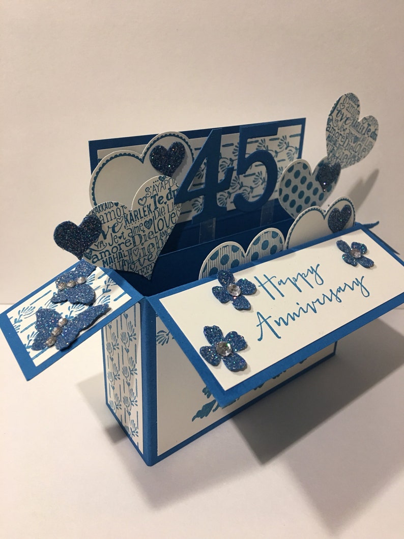 Sapphire wedding anniversary card 45 years married 45th Etsy
