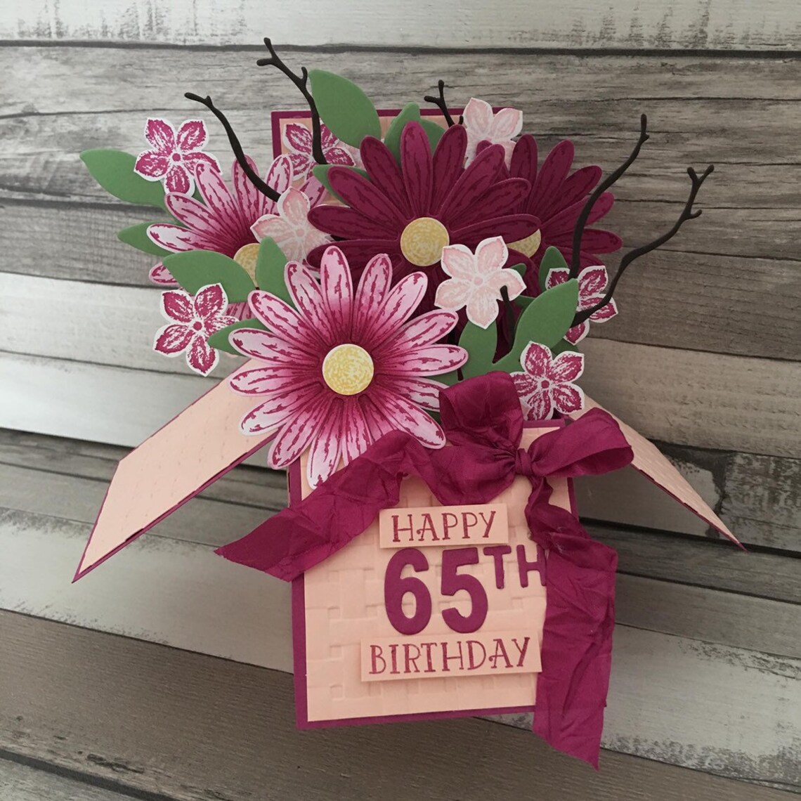 Pop Up; Card in a Box, 3d Birthday Card; Floral, Gerbera; Daisy - Etsy