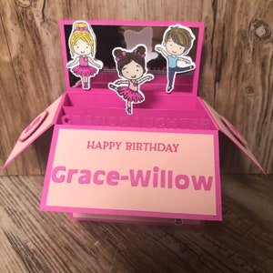 Pop Up, 3d, card in a box, ballerina, ballet, born to dance, birthday card
