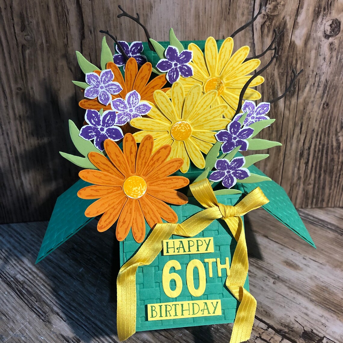 Pop Up; Card in a Box, 3d Birthday Card; Floral, Gerbera; Daisy - Etsy