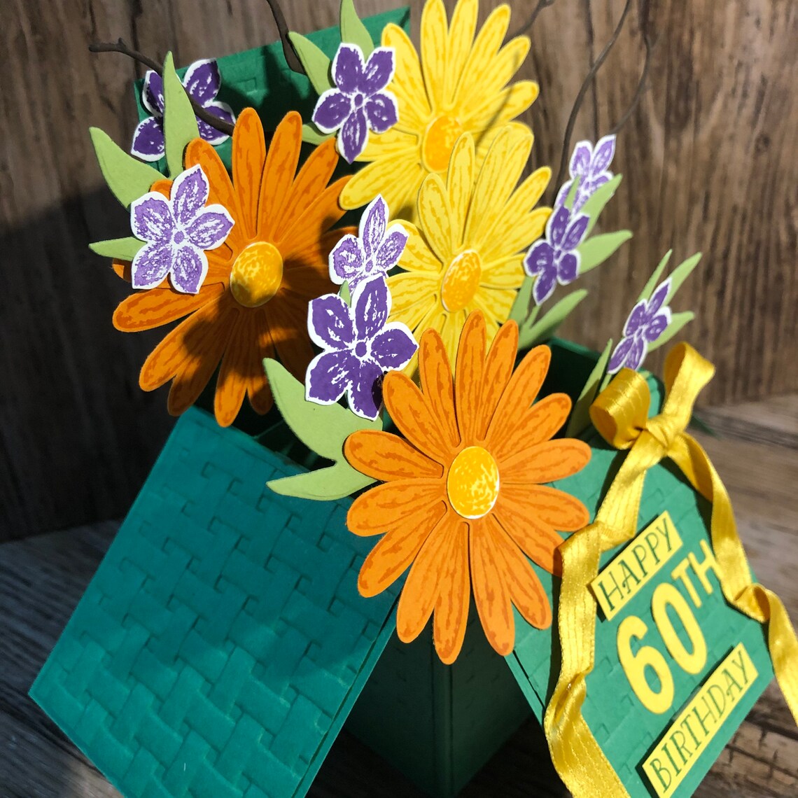 Pop Up; Card in a Box, 3d Birthday Card; Floral, Gerbera; Daisy - Etsy
