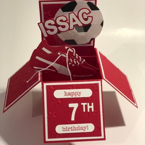 Fußball; Fußball; Sport; Pop Up Geburtstagskarte; personalisiert