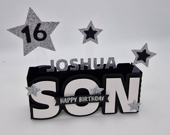 Pop up 3d birthday card for son, box card, gift for son, gift for him, personalised