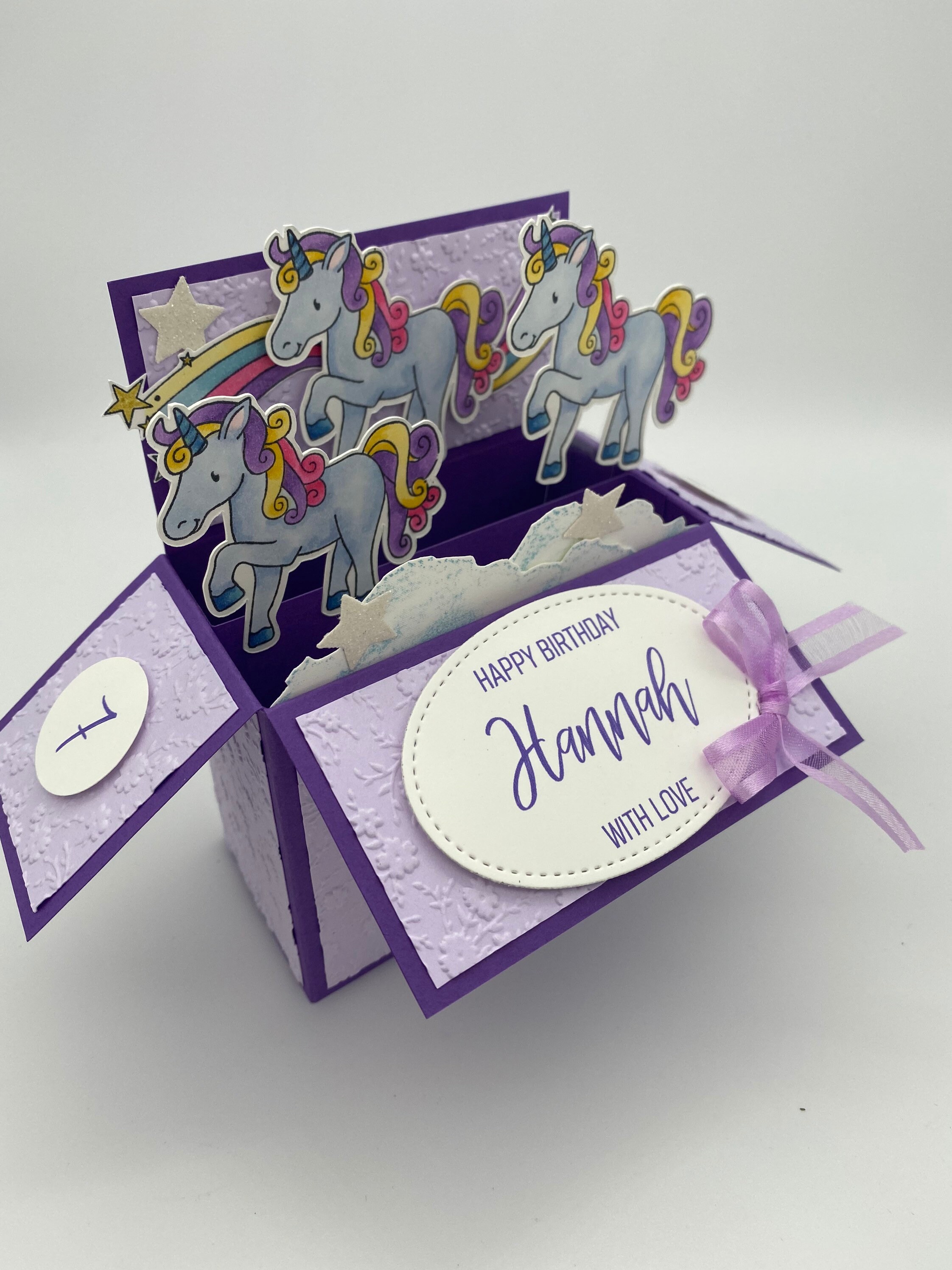 3d Pop up Card, Card in a Box, Exploding Card, Unicorn Birthday Card ...